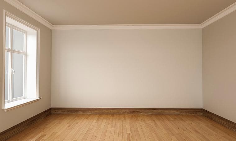 Empty room — Beige window-lit empty room virtually staged with AI