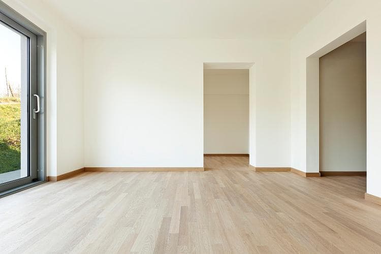 Empty room — Glass-door empty room virtually staged with AI furniture