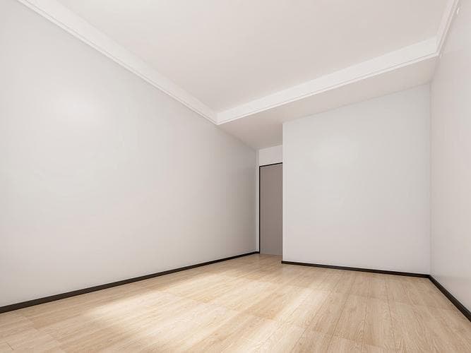 Empty room — Warm-light empty room virtually staged with AI furniture