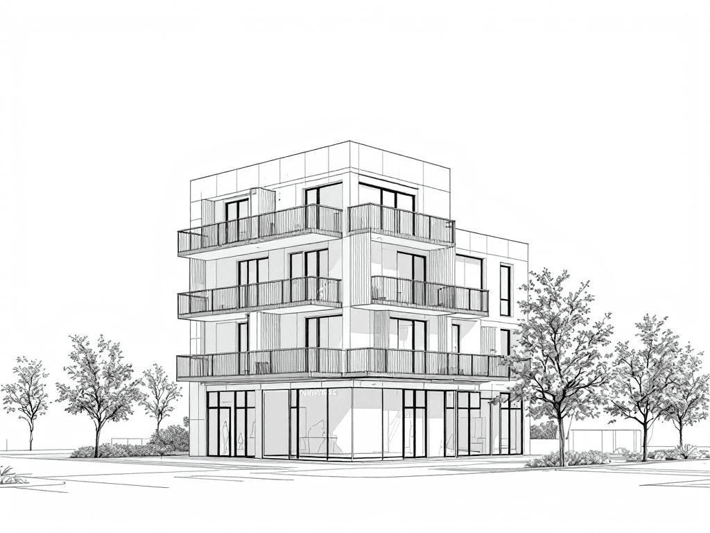 Model view — Mixed-use building