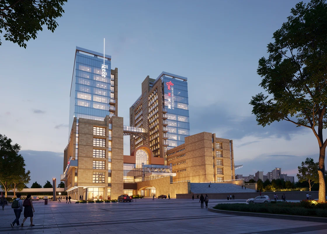 Mixed-use complex · sketch → render render