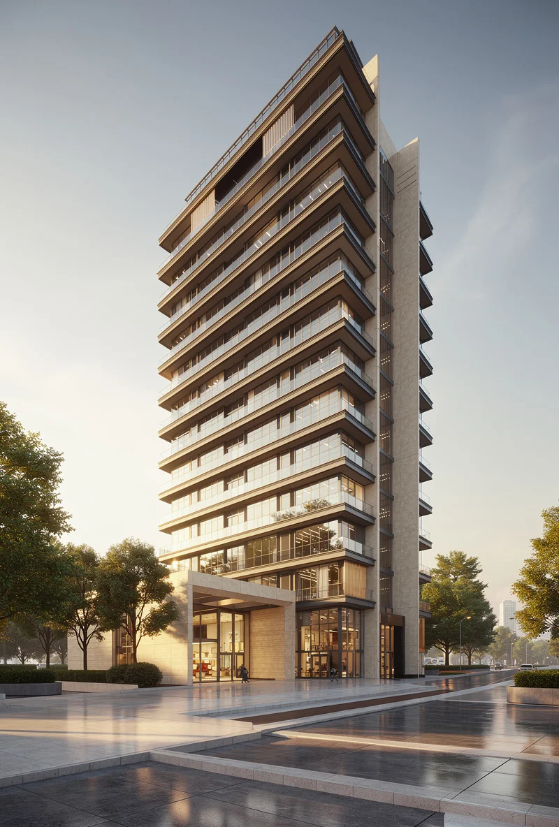 Residential tower · sketch → render render