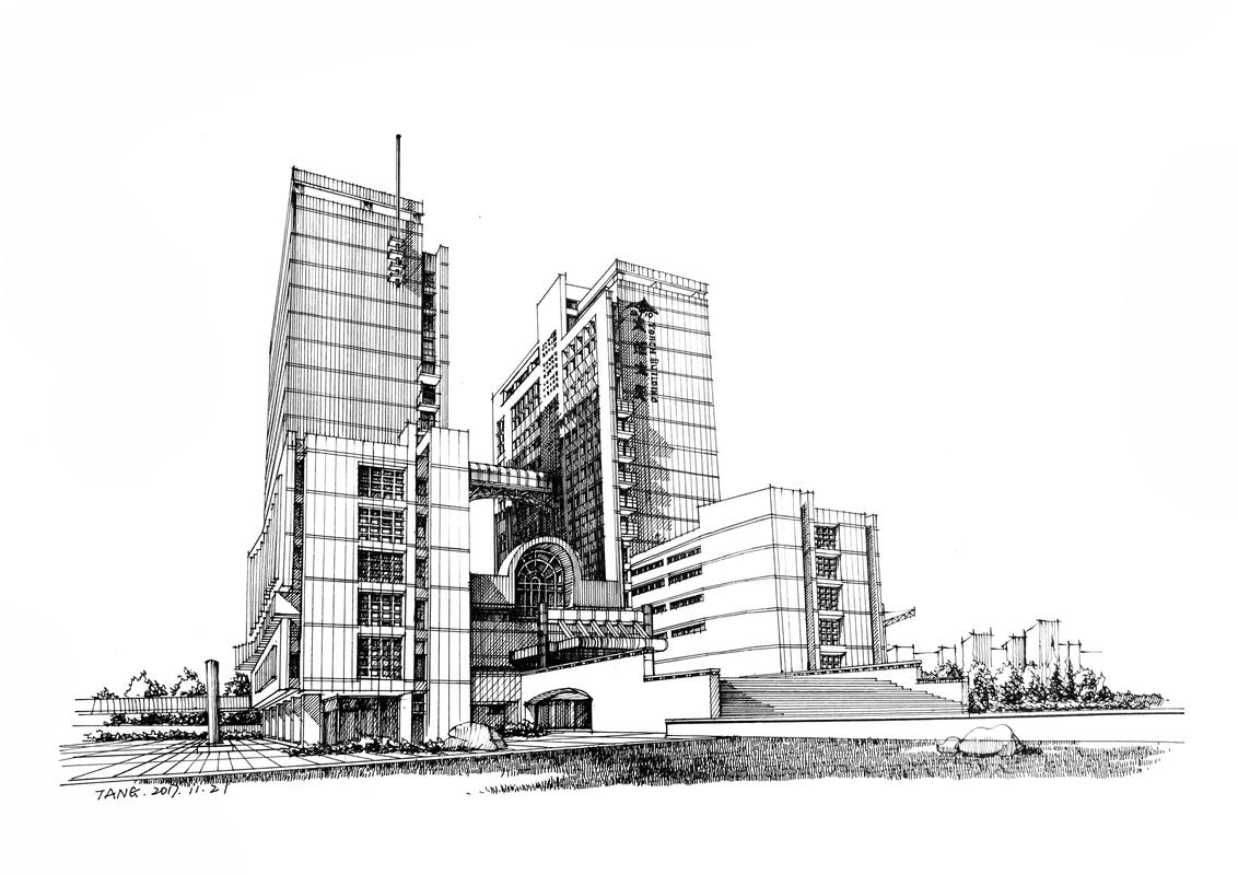 Mixed-use complex · sketch → render sketch