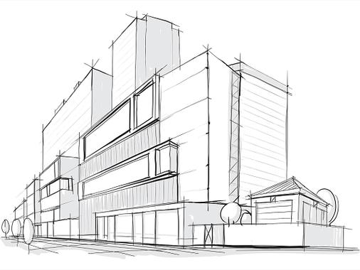 Modern block · sketch → render sketch